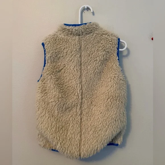 Patagonia Cream and Blue Sherpa Vest